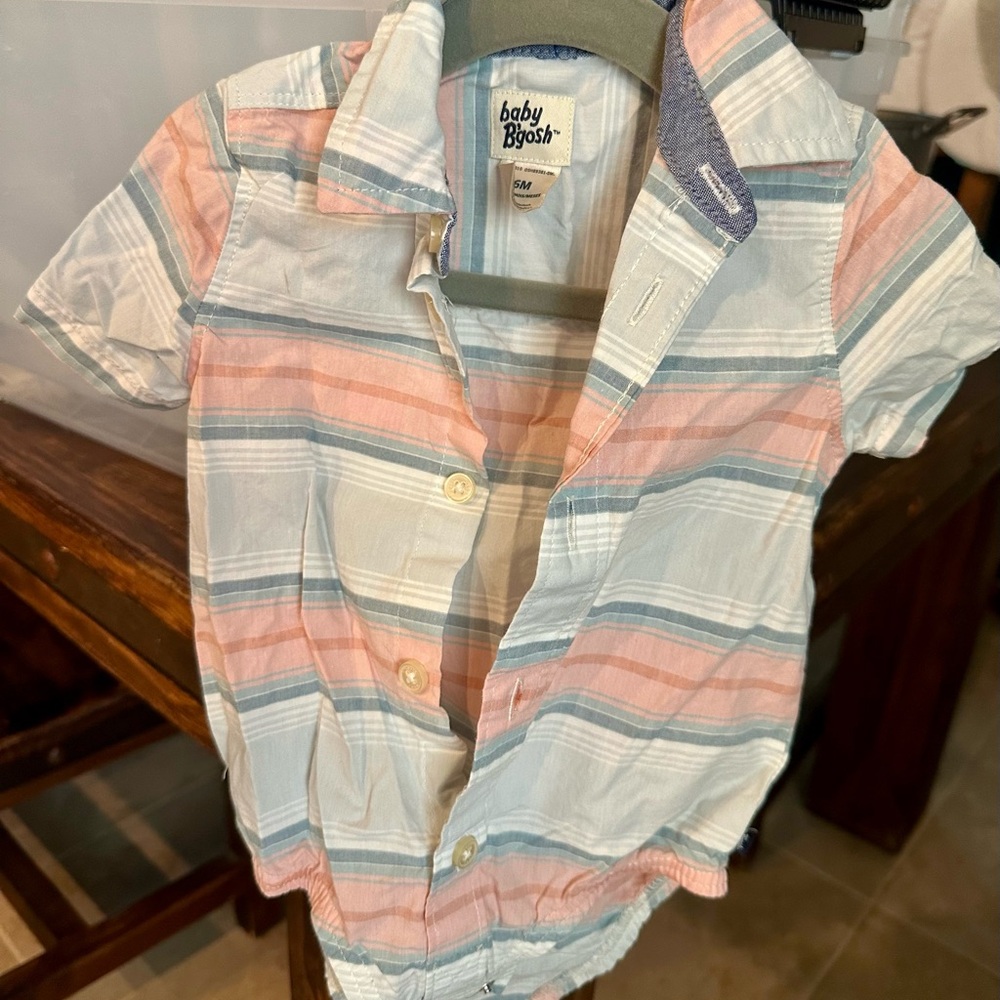 Striped Kids Shirt - Blue and Pink
